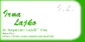 irma lajko business card